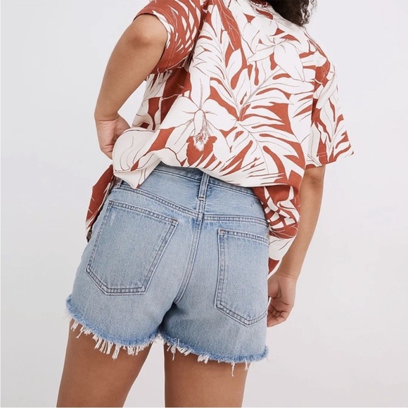 Madewell Relaxed Denim Shorts Size 23 Rosemount Wash Destroyed Hem Edition - Picture 3 of 12